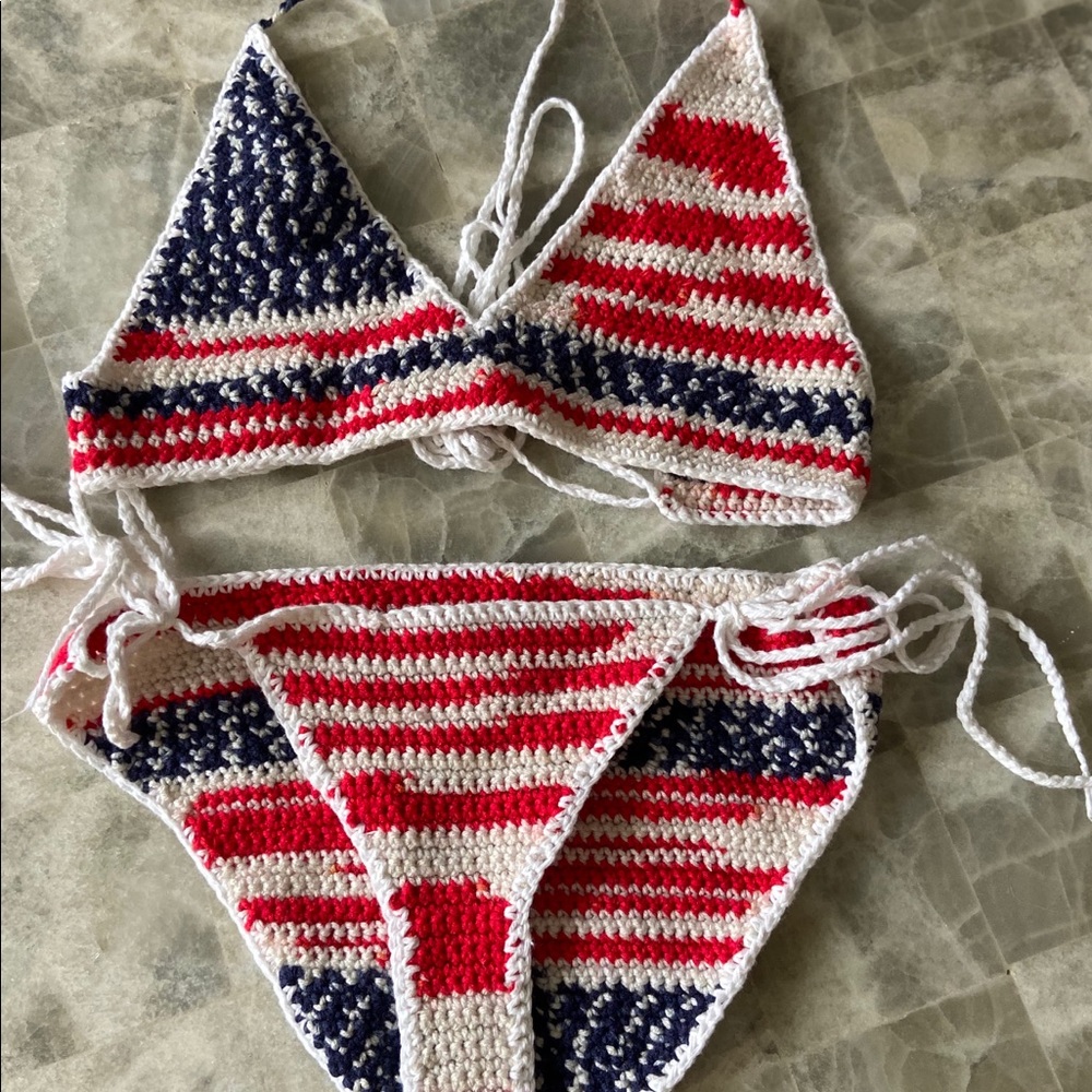 Flag 🇺🇸 handmade 🧶 crochet bikini 👙